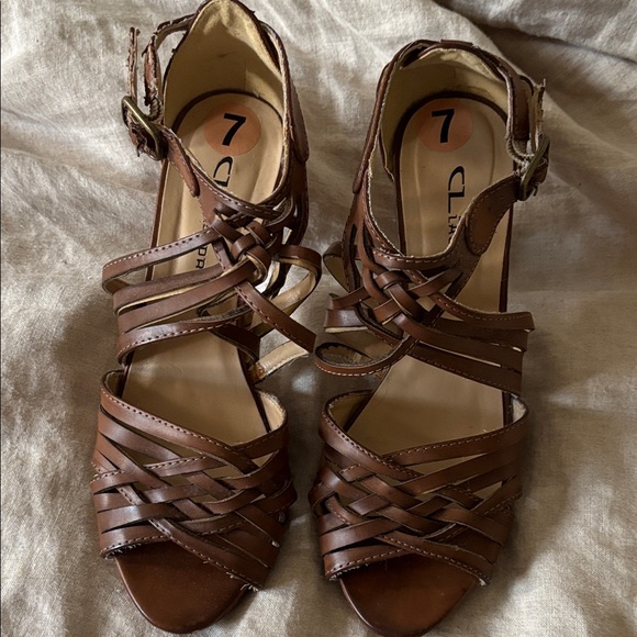 CL by Laundry Dark Brown Strappy Sandals - Picture 1 of 5